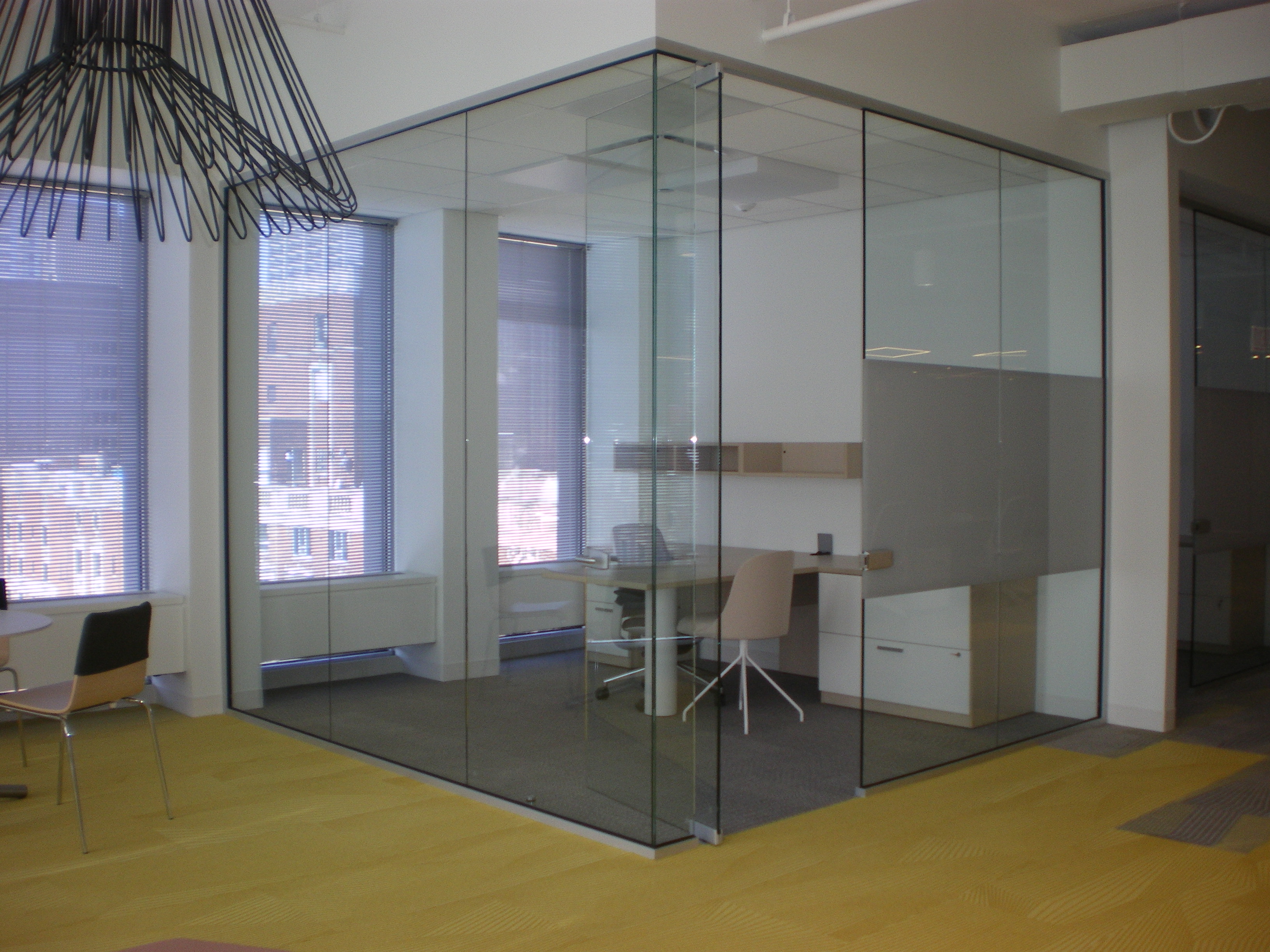 Webb Walls Commercial interior glass and demountable walls. Tempered Glass. Skyler Glass