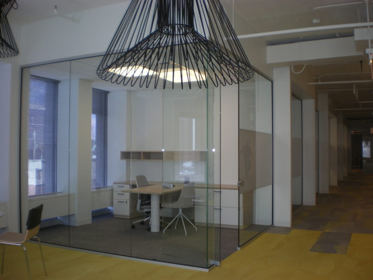Webb Walls Commercial interior glass and demountable walls. Tempered Glass. Skyler Glass