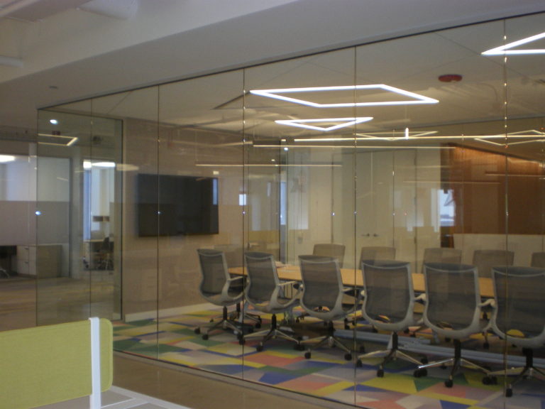 Webb Walls Commercial interior glass and demountable walls. Tempered Glass. Skyler Glass