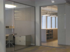 Webb Walls Commercial interior glass and demountable walls. Tempered Glass. Skyler Glass